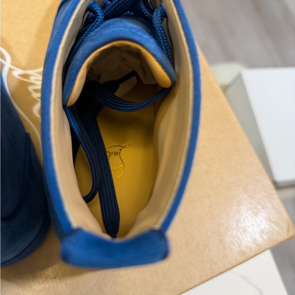 Christian Louboutin Louis Orlato Cobalt Suede Blue High Sneakers - Picture 10 of 13